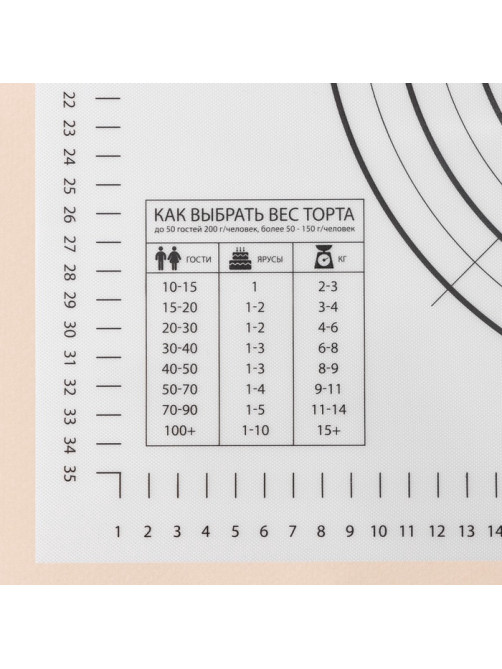 Коврик для выпечки и раскатки теста с разметкой KONFINETTA, армированный, силикон, 40×50 см, 0.44 мм, чёрный