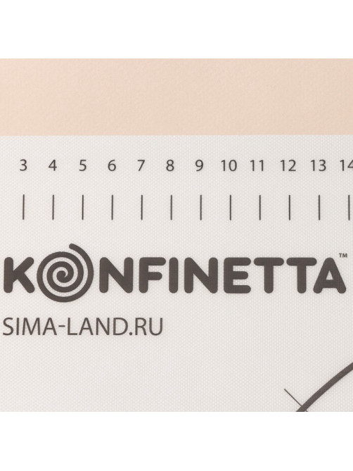 Коврик для выпечки и раскатки теста с разметкой KONFINETTA, армированный, силикон, 40×50 см, 0.44 мм, чёрный