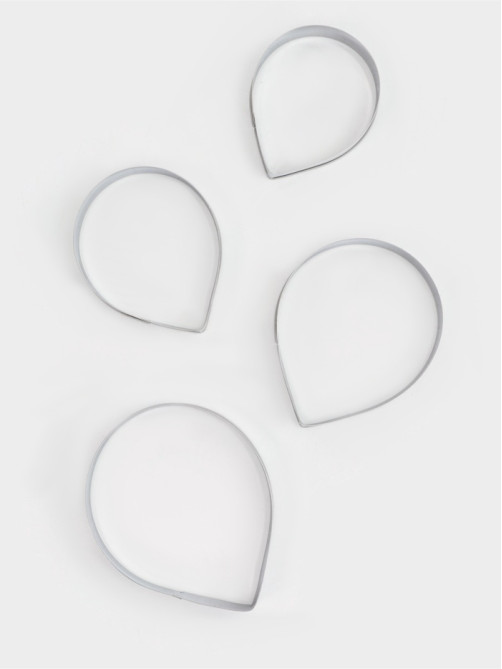 Формы для печенья Доляна «Лепестки розы», набор 4 шт., нержавеющая сталь, серебристые