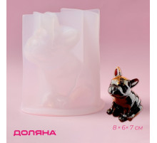 Молд для заливки 3D Доляна «Бульдог», силикон, 8×6×7 см, прозрачный