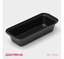 Форма для выпечки Доляна «Жаклин. Хлеб», 30×13 см, антипригарное покрытие, чёрная