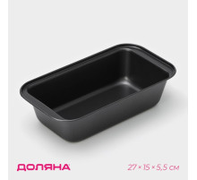 Форма для выпечки Доляна «Жаклин. Хлеб», 27.5×15×7 см, антипригарное покрытие, углеродистая сталь, чёрная