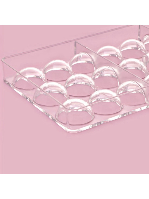 Форма для конфет и шоколада KONFINETTA «Полусфера», 27.5×13.5 см, 24 ячейки 3×3 см, пластик, прозрачная