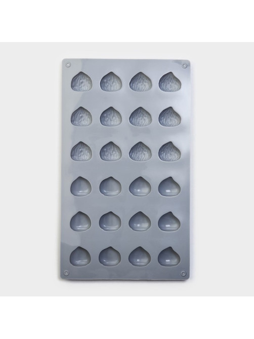Форма для конфет и шоколада Доляна «Орешки», силикон, 30×17.5×1.5 см, 24 ячейки (3×2.6 см), серая