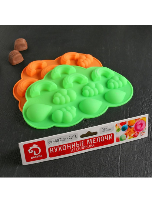 Форма для шоколада Доляна «Погода», силикон, 22.5×14.5×1.5 см, 11 ячеек, МИКС