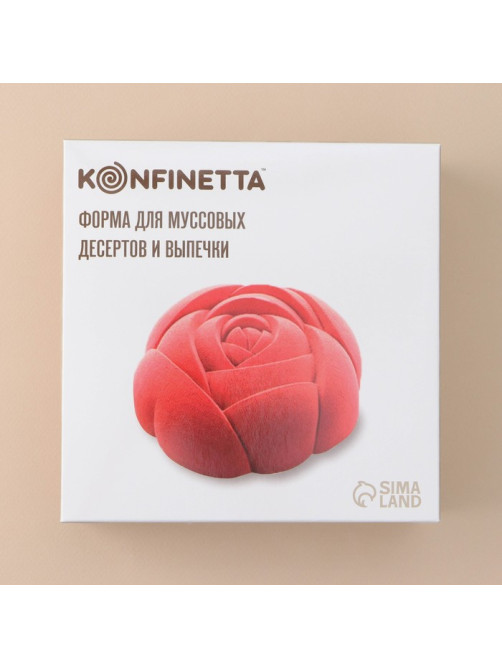 Форма для муссовых десертов и выпечки KONFINETTA «Роза», 17×5.5 см, белая
