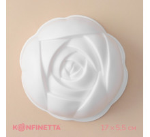 Форма для муссовых десертов и выпечки KONFINETTA «Роза», 17×5.5 см, белая
