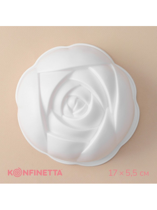 Форма для муссовых десертов и выпечки KONFINETTA «Роза», 17×5.5 см, белая