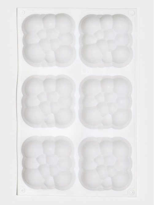 Форма для выпечки и муссовых десертов KONFINETTA «Облако», силикон, 30×18.8×3.5 см, 6 ячеек (7.4×7.4 см), белая