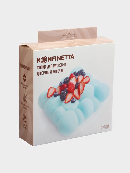 Форма для муссовых десертов и выпечки KONFINETTA «Воздушные пузыри», силикон, 20×5.5 см, белая