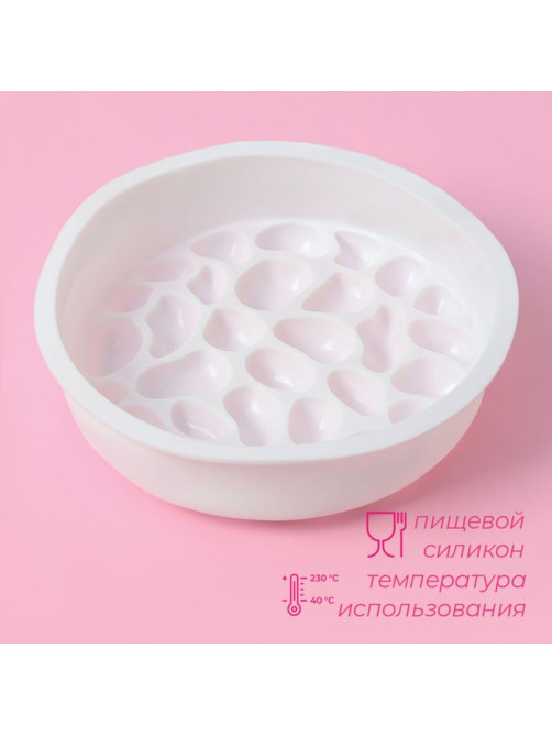 Форма для муссовых десертов и выпечки Доляна «Камешки», силикон, 19.5×5.5 см, белая