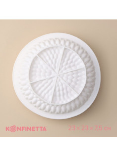 Форма для муссовых десертов и выпечки KONFINETTA «Бронте», силикон, 23×7.5 см, белая