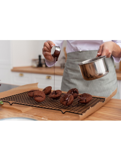Решётка для глазирования и остывания кондитерских изделий KONFINETTA, 40×25×1.5 см, чёрная