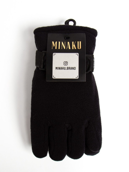 Перчатки женские MINAKU: Hello, winter!, двухслойные, чёрные, размер 24 см