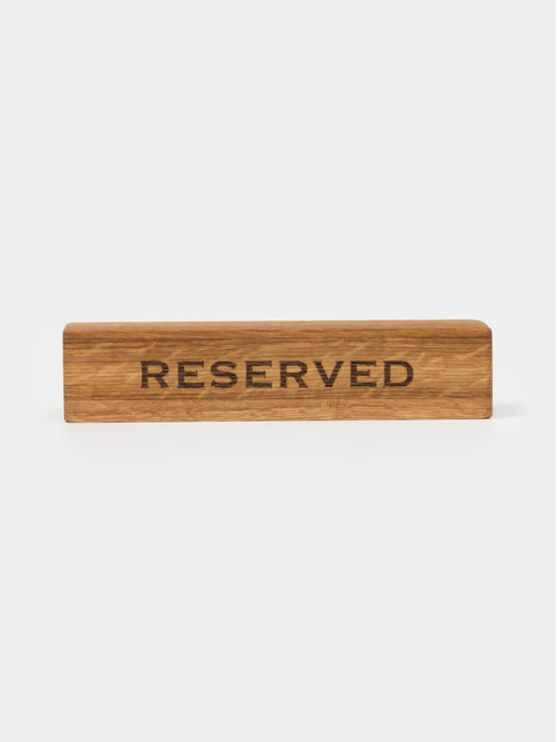 Табличка настольная деревянная Adelica «Зарезервировано/Reserved», 18×4×4 см, дуб