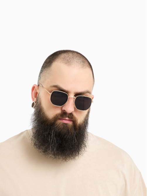 Очки солнцезащитные «OneSun. Круглые», uv 400, линза 4.5×5.5 см, цвет золотой, чёрный