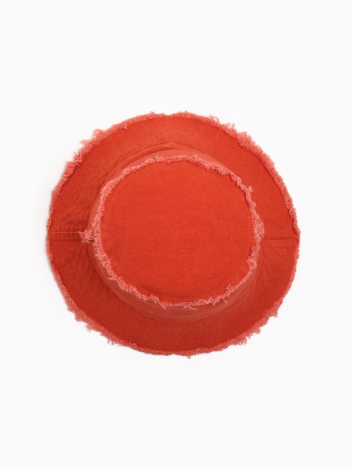 Панама женская джинсовая MINAKU с необработанными краями, оранжевая, размер 56-58