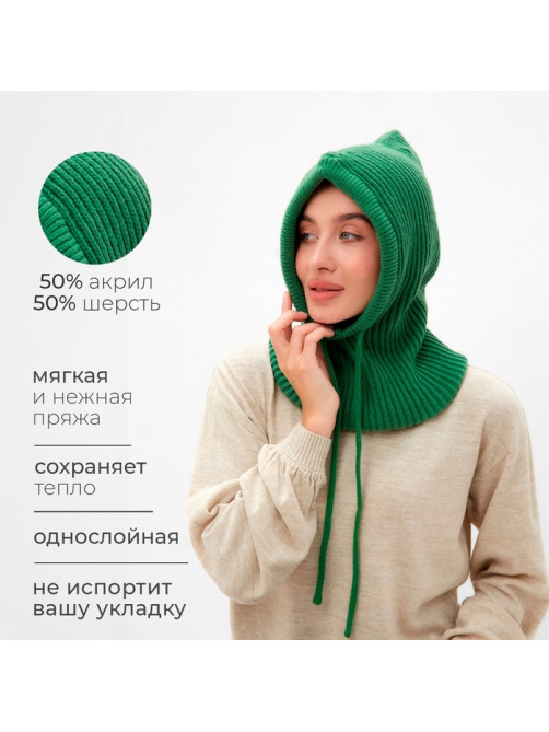 Капор женский MINAKU, размер one size 52-58, зелёный
