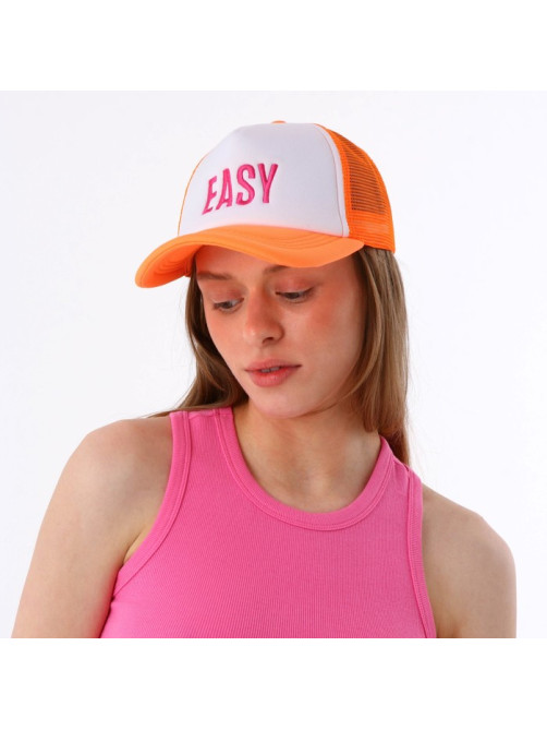 Кепка женская с сеткой EASY, оранжевая, р-р 56