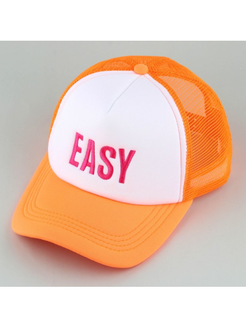 Кепка женская с сеткой EASY, оранжевая, р-р 56