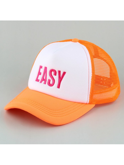 Кепка женская с сеткой EASY, оранжевая, р-р 56