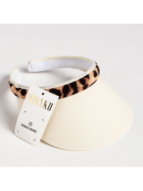 Козырёк женский MINAKU Leopard, молочный, размер 56-58