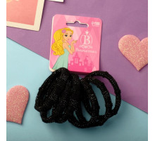 Резинки для волос Выбражулька «Спорт», набор 6 шт., модерн, 3 см, чёрные