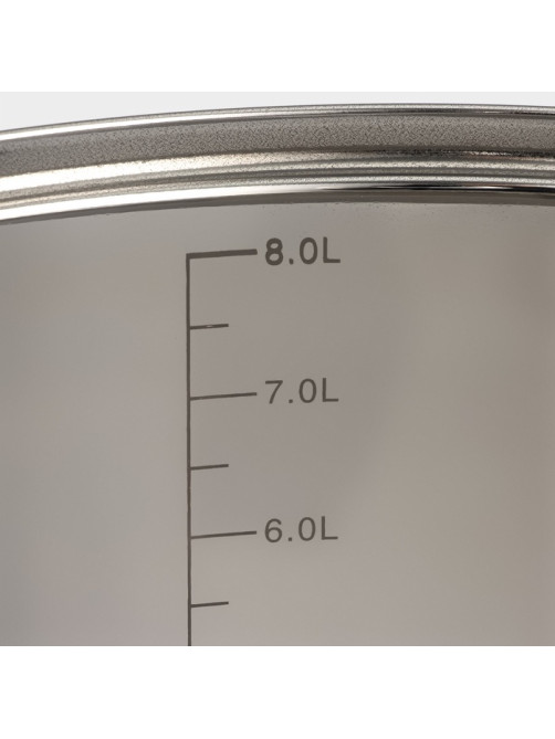 Кастрюля Magistro Grande, 8.9 л, d=25.5 см, с крышкой, капсульное дно, индукция, нержавеющая сталь, хромированная