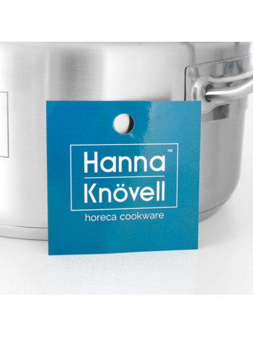 Кастрюля Hanna Knövell, 3 л, d=20 см, h=9.5 см, толщина стенки 0.6 мм, с крышкой, капсульное дно, индукция, нержавеющая сталь, хромированная