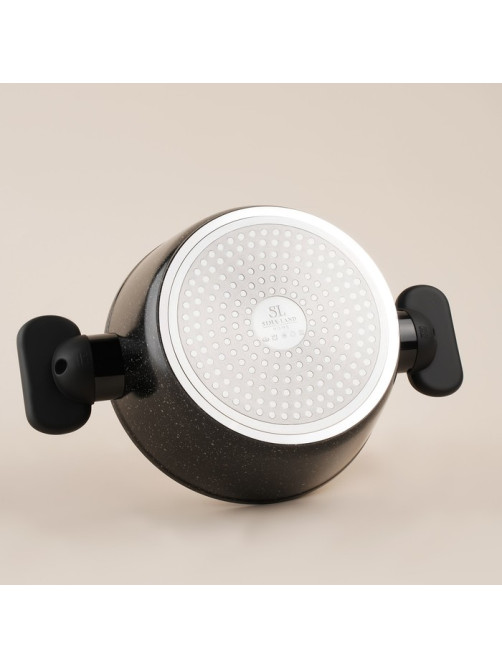 Кастрюля SL Home, 2.2 л, d=20 см, h=8.8 см, с крышкой, антипригарное покрытие, индукция, алюминий, чёрная