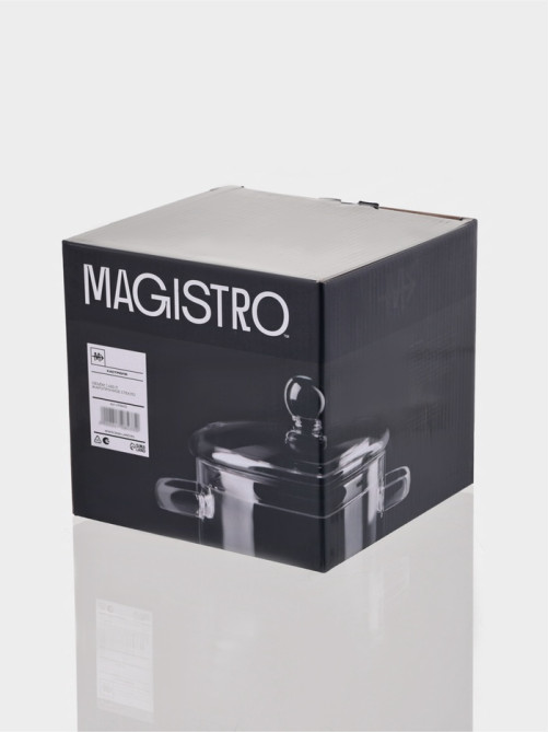Кастрюля Magistro «Лия», 1.45 л, d=16 см, с крышкой, жаропрочное стекло, прозрачная