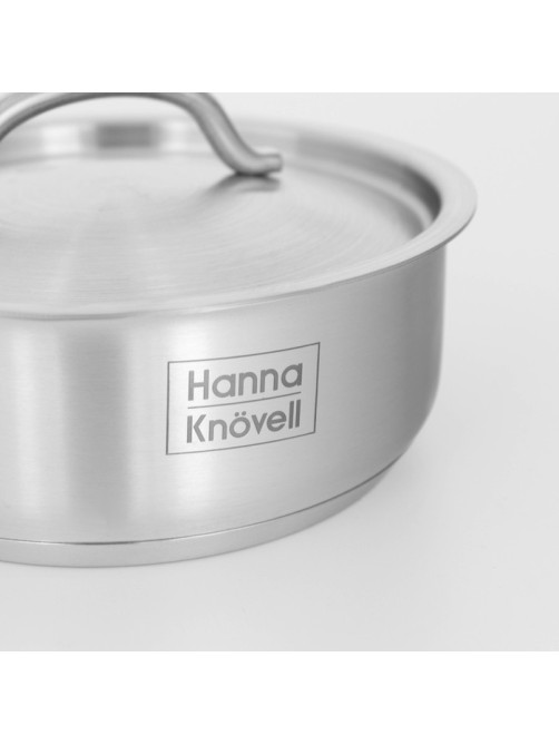 Сотейник Hanna Knövell, 1.2 л, d=16 см, h=6.5 см, с крышкой, толщина стенки 0.8 мм, индукция, нержавеющая сталь