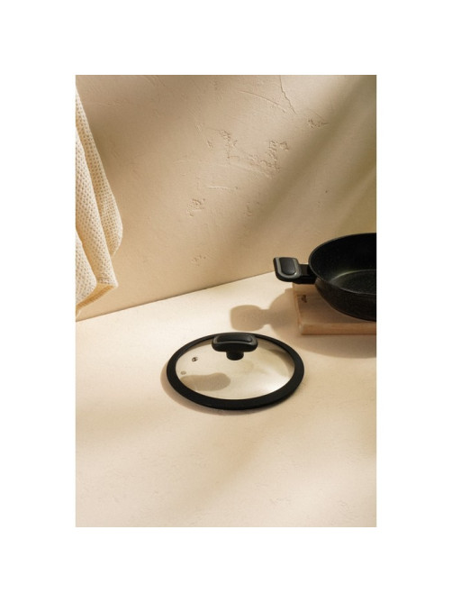 Крышка SL Home, d=20 см, с силиконовым ободком, стекло