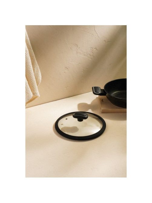 Крышка SL Home, d=22 см, с силиконовым ободком, стекло