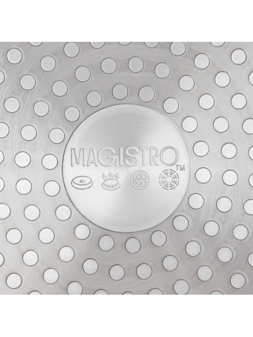 Сковорода Magistro Flame, d=28 см, h=5 см, ручка софт тач, антипригарное покрытие, индукция, кованый алюминий, чёрная