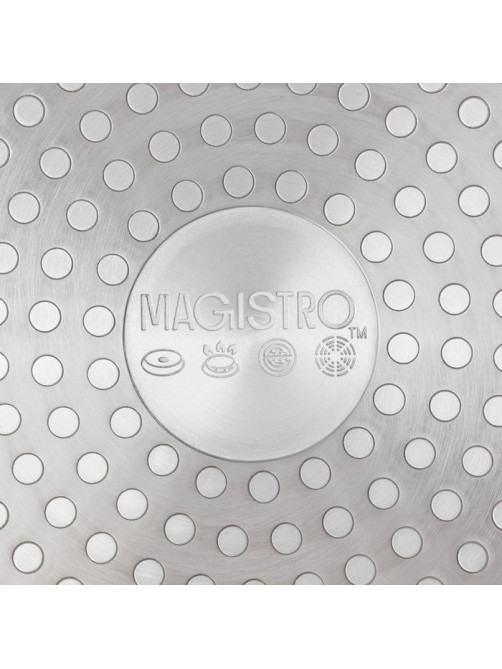Сковорода Magistro Dark, d=22 см, h=4.5 см, съёмная ручка софт тач, антипригарное покрытие, индукция, кованый алюминий, чёрная