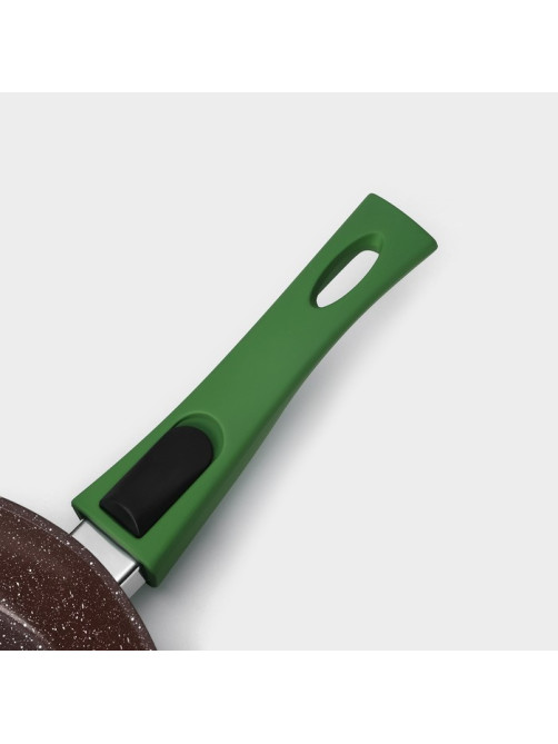 Сковорода Magistro Avocado, d=22 см, съёмная ручка софт тач, антипригарное покрытие, индукция, кованый алюминий, зелёная