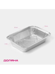 Форма из фольги для выпечки и запекания Доляна, 960 мл, 21.8×15.5×4 см