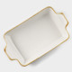 Форма для запекания из фарфора Доляна Organic Gold, 700 мл, 23.5×13×4.5 см, белая
