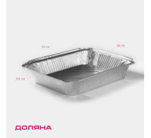Формы для выпечки и запекания Доляна, набор 2 шт., 3.18 л, 32×26×6.5 см, фольга, серебристые