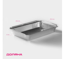 Форма для выпечки и запекания Доляна, 2.1 л, 31.5×21.5×6 см, фольга, серебристая