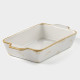 Форма для запекания из фарфора Доляна Organic Gold, 700 мл, 23.5×13×4.5 см, белая