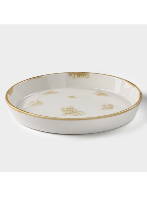 Форма для запекания Доляна Organic Gold, 1 л, d=24.5 см, фарфор, белая