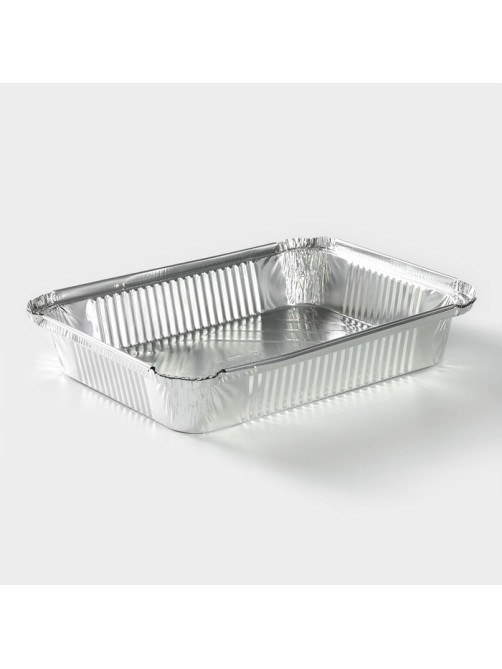 Формы для выпечки и запекания Доляна, набор 2 шт., 1.1 л, 22.5×17.5×3.5 см, фольга, серебристые