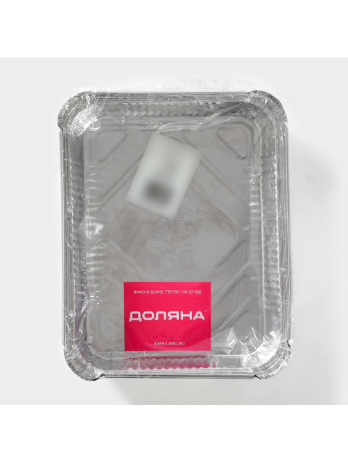 Формы для выпечки и запекания Доляна, набор 2 шт., 1.1 л, 22.5×17.5×3.5 см, фольга, серебристые