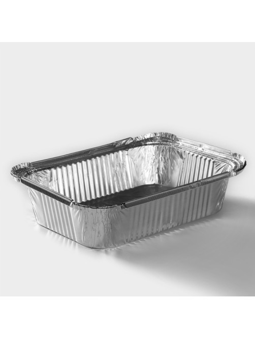 Формы для выпечки и запекания Доляна, набор 2 шт., 2 л, 25.7×19×6.5 см, фольга, серебристые