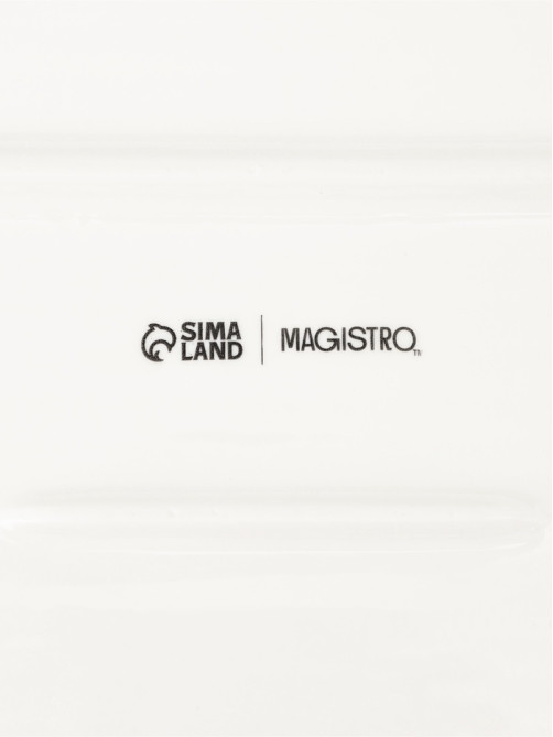 Блюдо для запекания Magistro «Бланш», 41.3×26 см, прямоугольное, фарфор, белое
