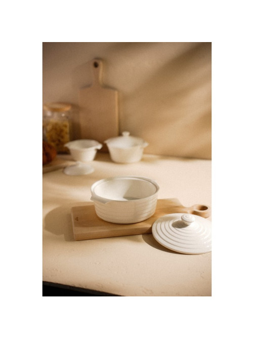 Кастрюля SL Home «Санторини», 1.57 л, 24.5×21.5×8 см, жаропрочная керамика, белая