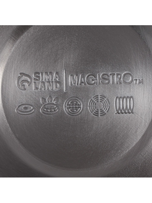 Чайник Magistro Stone, 2.7 л, со свистком, ручка софт тач, индукция, нержавеющая сталь, серый