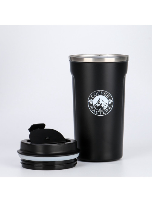 Термокружка Мастер К Original Coffee, 500 мл, сохраняет тепло 10 ч, нержавеющая сталь, чёрная
